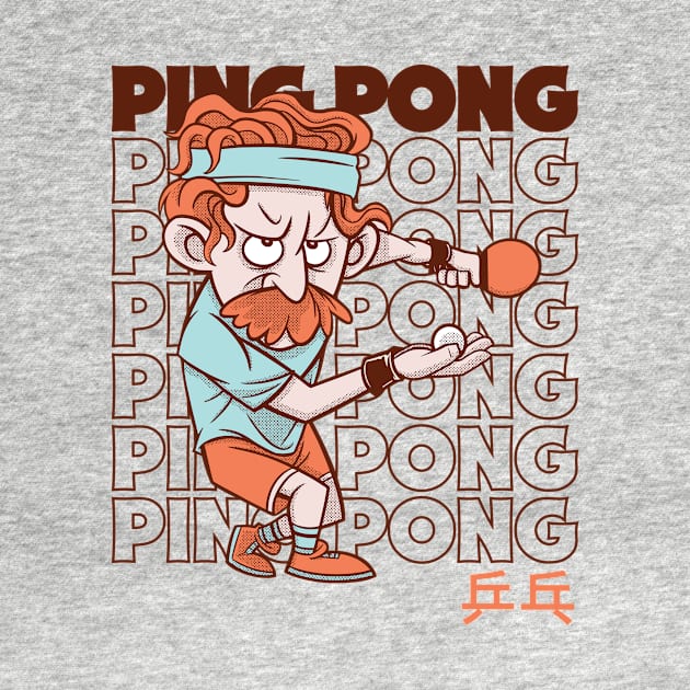 Funny Ping Pong Player // Retro Ping Pong by SLAG_Creative